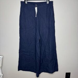 NWT MAMÈNE ESSENTIAL LINEN WIDE LEG PANT NAVY BLUE
